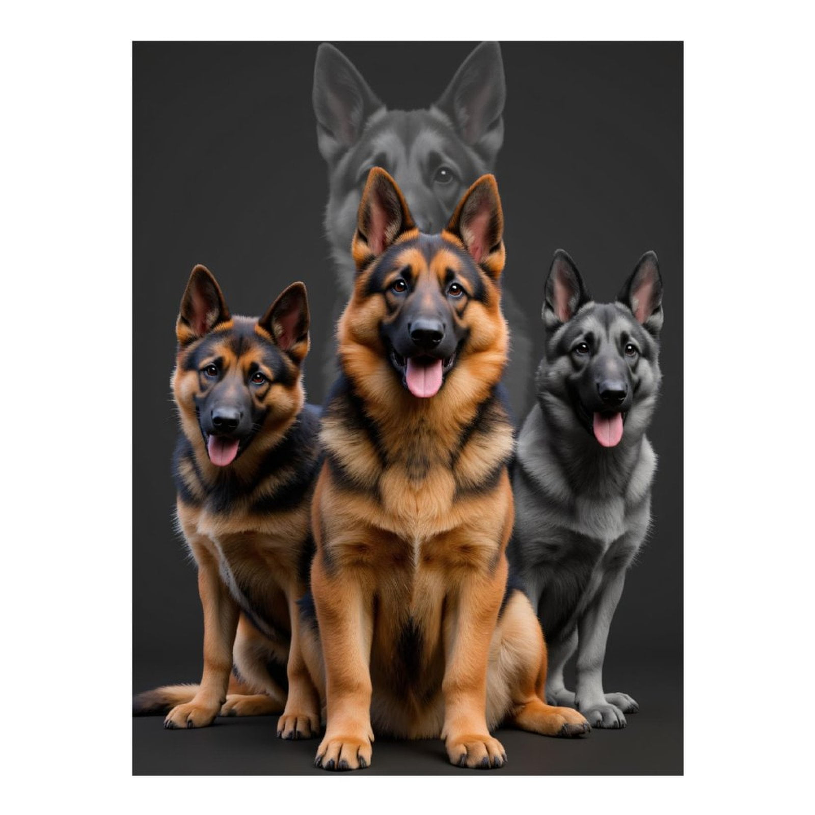 Diamond Art Kits for Adults - 5d German Shepherd Trio Portrait Diamond Painting for Adults, Diamond Art for Adults Beginners, Diamond Painting Kits for Adults for Home Wall Decor