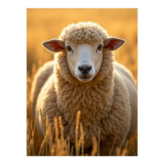Diamond Art Kits for Adults - 5d Golden Sheep In Sunlight Meadow Diamond Painting for Adults, Diamond Art for Adults Beginners, Diamond Painting Kits for Adults for Home Wall Decor