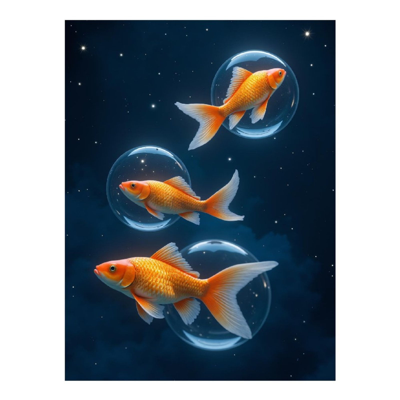 Diamond Art Kits for Adults - 5d Goldfish Floating In Bubbles Sky Diamond Painting for Adults, Diamond Art for Adults Beginners, Diamond Painting Kits for Adults for Home Wall Decor