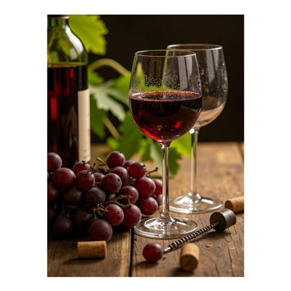 Diamond Art Kits for Adults - 5d Grapes Wine Glass Rustic Table Diamond Painting for Adults, Diamond Art for Adults Beginners, Diamond Painting Kits for Adults for Home Wall Decor