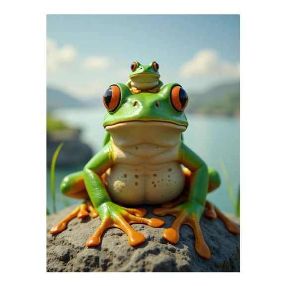 Diamond Art Kits for Adults - 5d Green Frog Duo Nature Scene Diamond Painting for Adults, Diamond Art for Adults Beginners, Diamond Painting Kits for Adults for Home Wall Decor