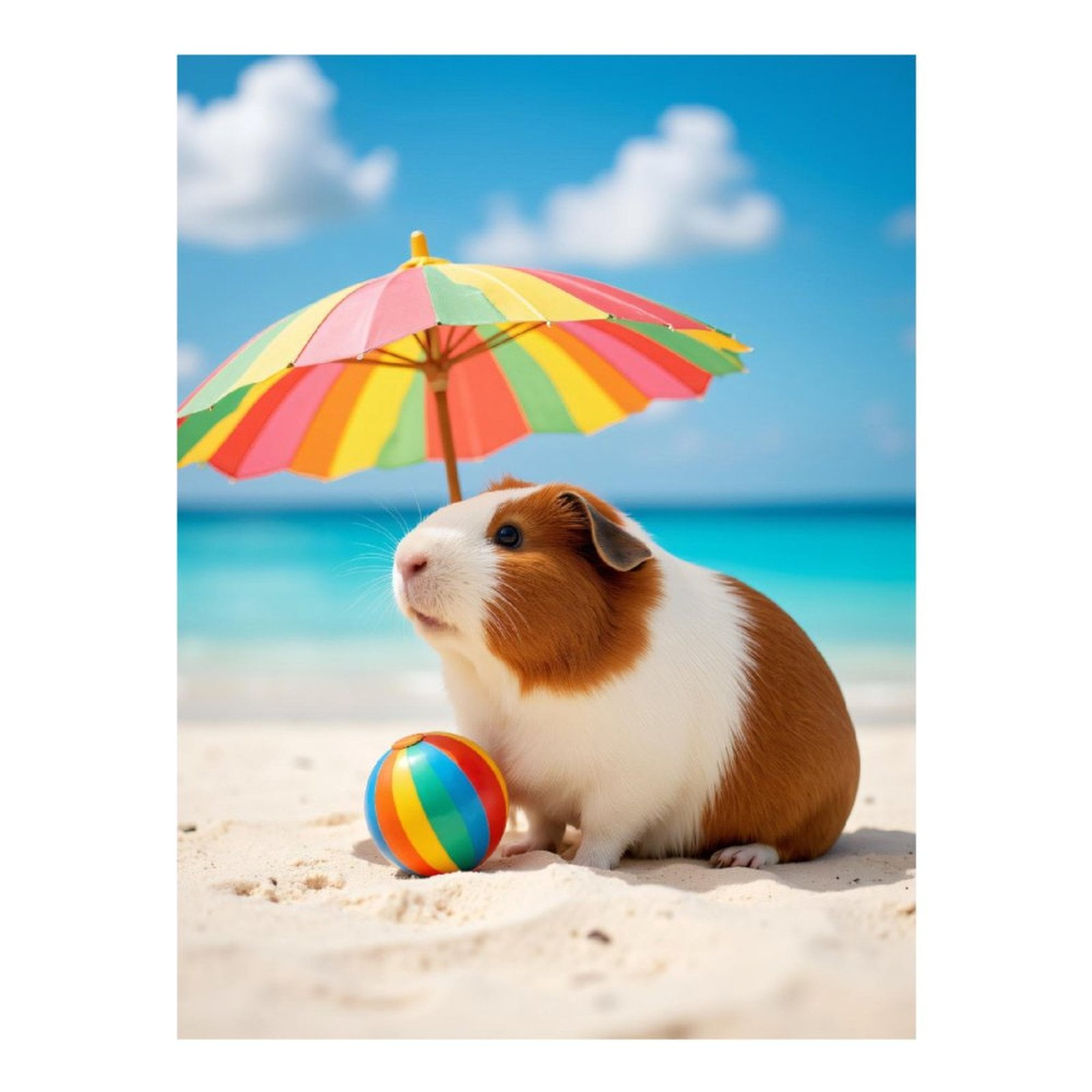 Diamond Art Kits for Adults - 5d Guinea Pig Beach Umbrella Ball Diamond Painting for Adults, Diamond Art for Adults Beginners, Diamond Painting Kits for Adults for Home Wall Decor