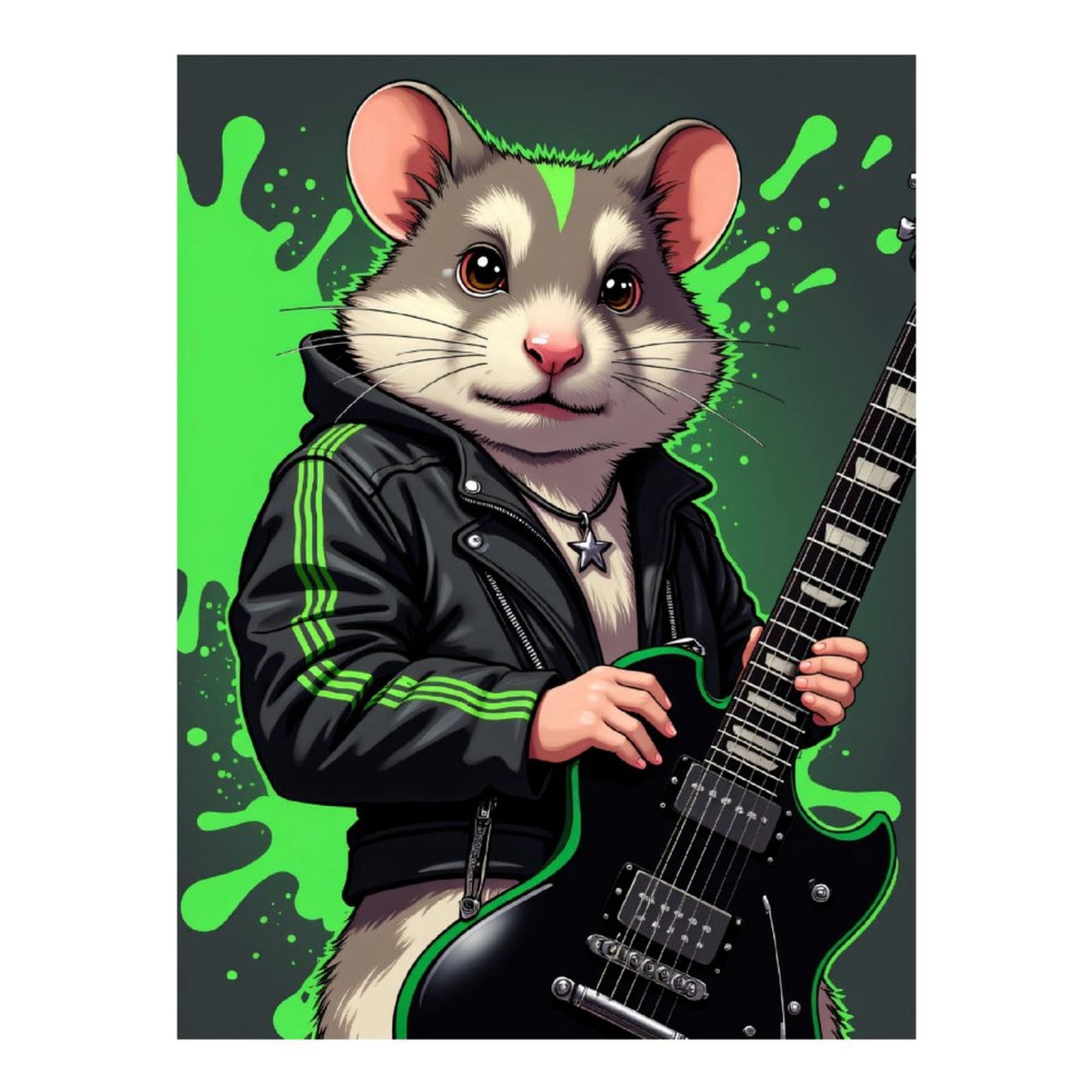 Diamond Art Kits for Adults - 5d Guitar-Wielding Hamster Rockstar Diamond Painting for Adults, Diamond Art for Adults Beginners, Diamond Painting Kits for Adults for Home Wall Decor