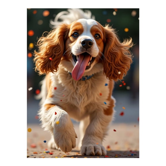 Diamond Art Kits for Adults - 5d Happy Dog With Confetti Fun Diamond Painting for Adults, Diamond Art for Adults Beginners, Diamond Painting Kits for Adults for Home Wall Decor