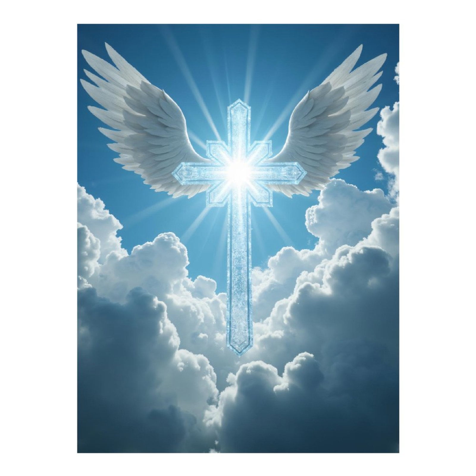 Diamond Art Kits for Adults - 5d Heavenly Cross With Wings Diamond Painting for Adults, Diamond Art for Adults Beginners, Diamond Painting Kits for Adults for Home Wall Decor