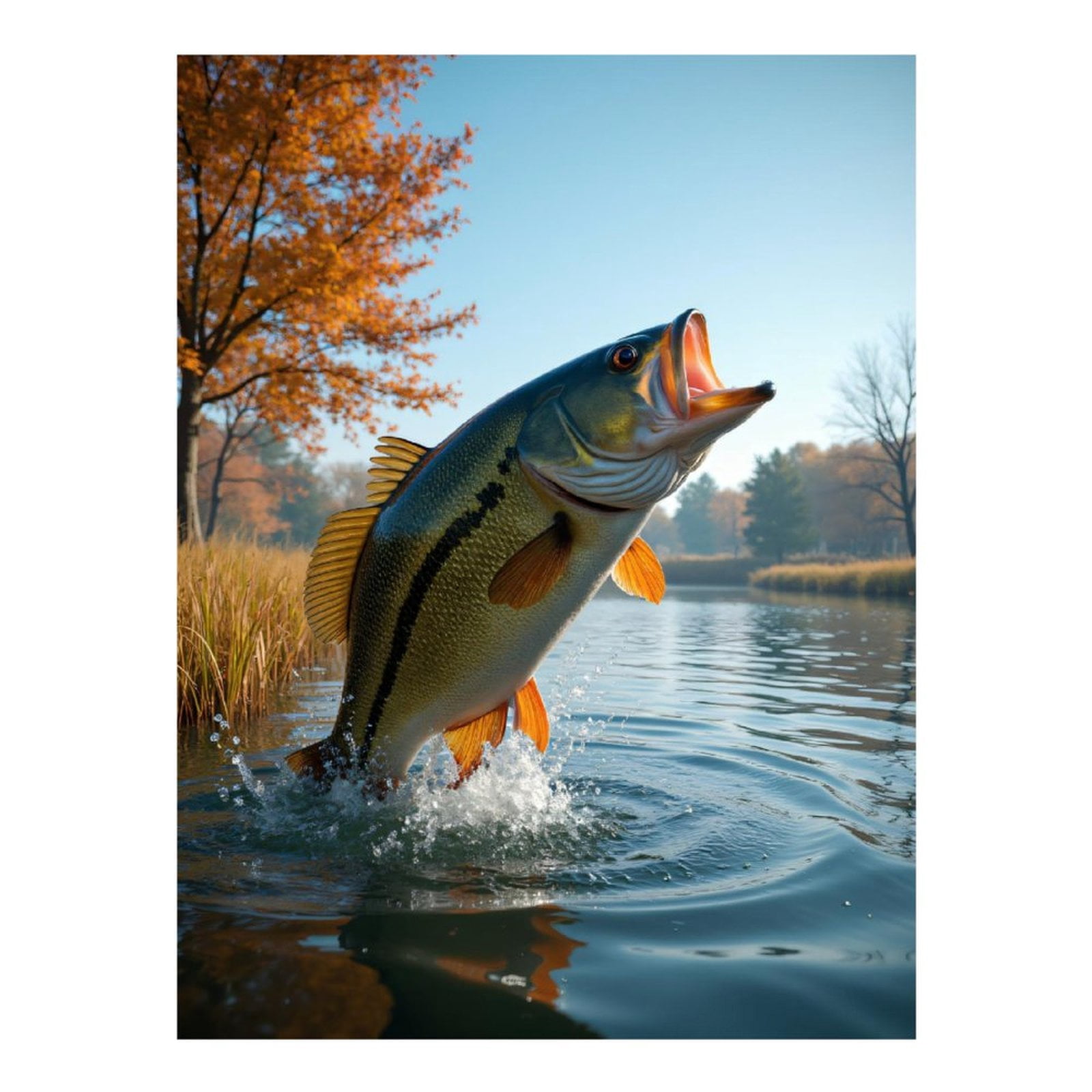 Diamond Art Kits for Adults - 5d Jumping Fish Autumn Lake Scene Diamond Painting for Adults, Diamond Art for Adults Beginners, Diamond Painting Kits for Adults for Home Wall Decor