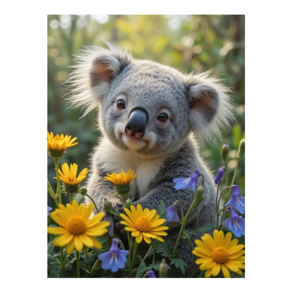 Diamond Art Kits for Adults - 5d Koala Among Vibrant Wildflowers Diamond Painting for Adults, Diamond Art for Adults Beginners, Diamond Painting Kits for Adults for Home Wall Decor