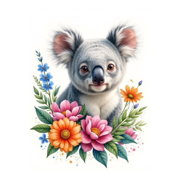 Diamond Art Kits for Adults - 5d Koala With Colorful Floral Accents Diamond Painting for Adults, Diamond Art for Adults Beginners, Diamond Painting Kits for Adults for Home Wall Decor