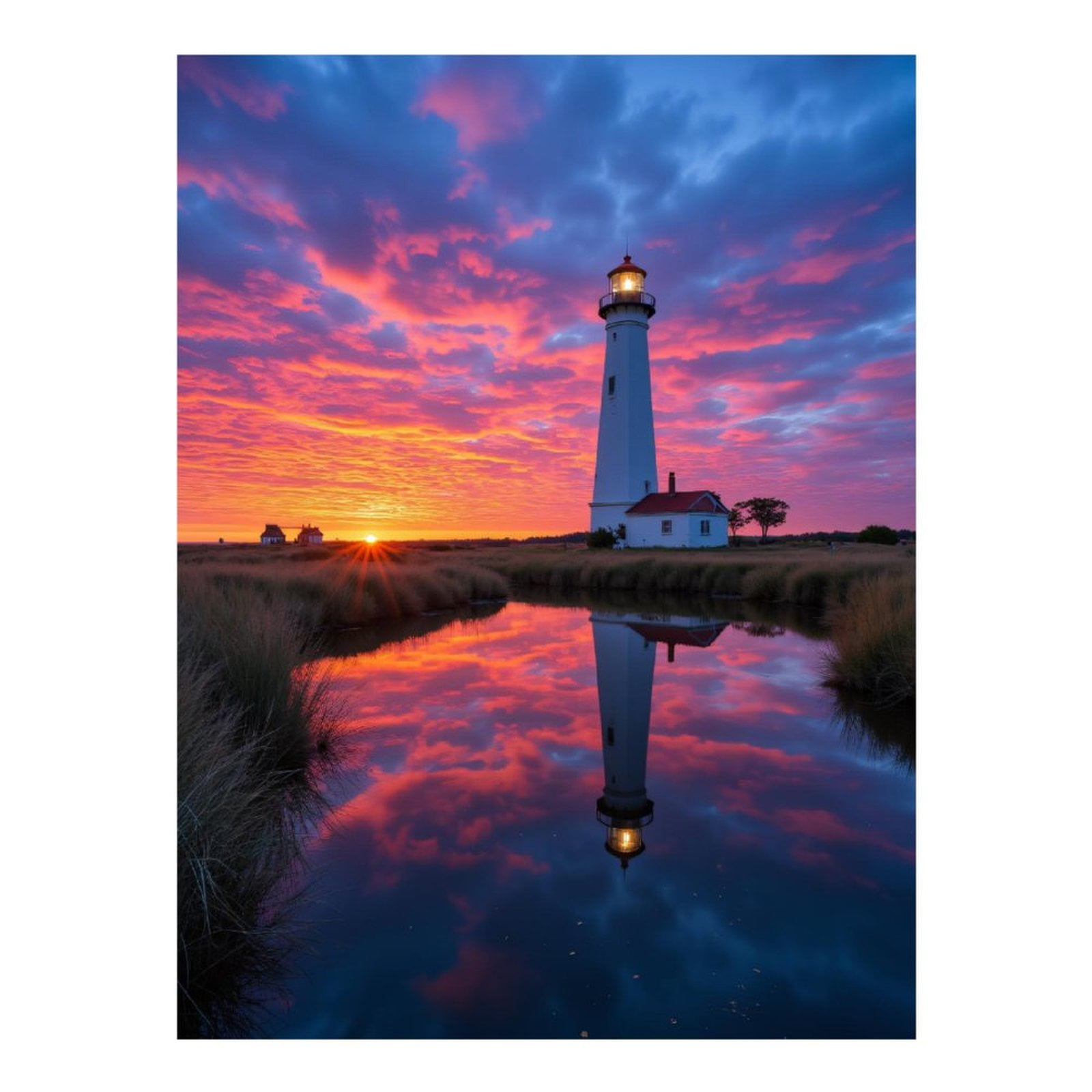 Diamond Art Kits for Adults - 5d Lighthouse Sunset Reflection Sky Diamond Painting for Adults, Diamond Art for Adults Beginners, Diamond Painting Kits for Adults for Home Wall Decor