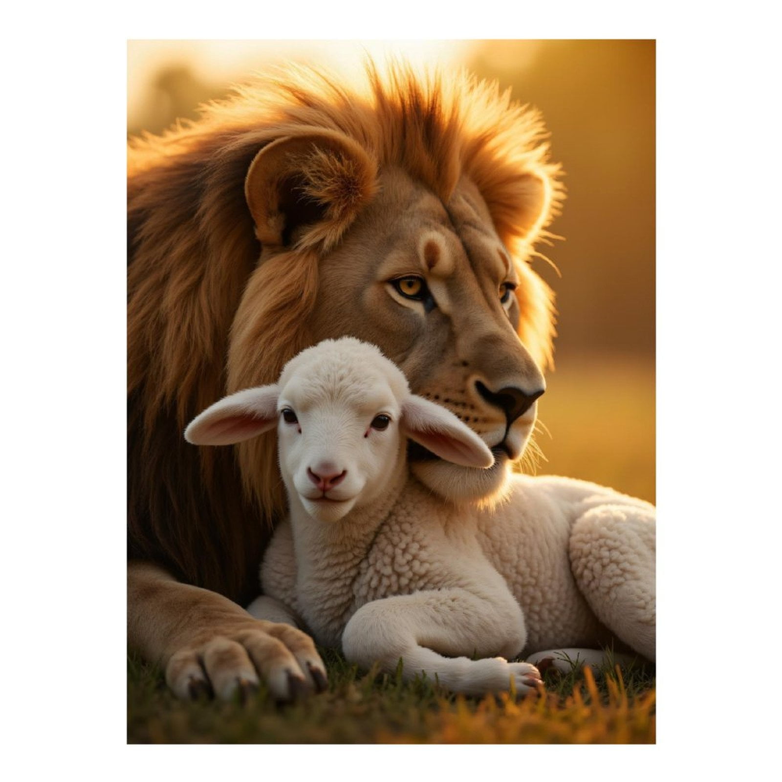 Diamond Art Kits for Adults - 5d Lion And Lamb Peaceful Moment Diamond Painting for Adults, Diamond Art for Adults Beginners, Diamond Painting Kits for Adults for Home Wall Decor