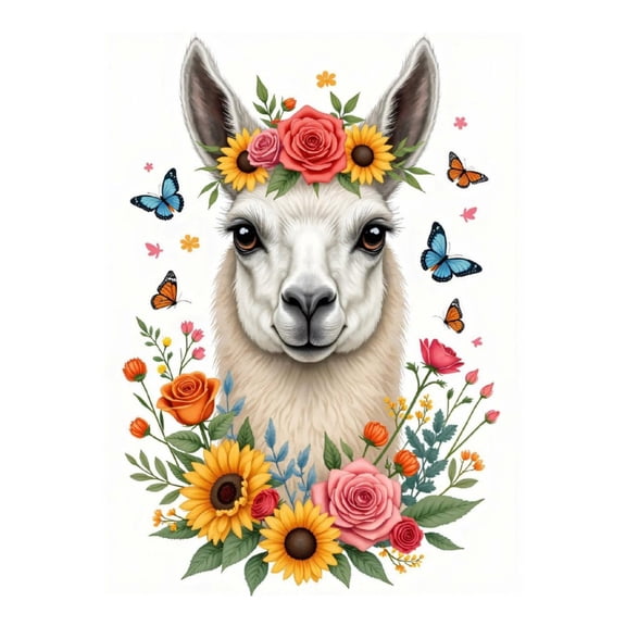Diamond Art Kits for Adults - 5d Llama With Floral Butterflies Diamond Painting for Adults, Diamond Art for Adults Beginners, Diamond Painting Kits for Adults for Home Wall Decor