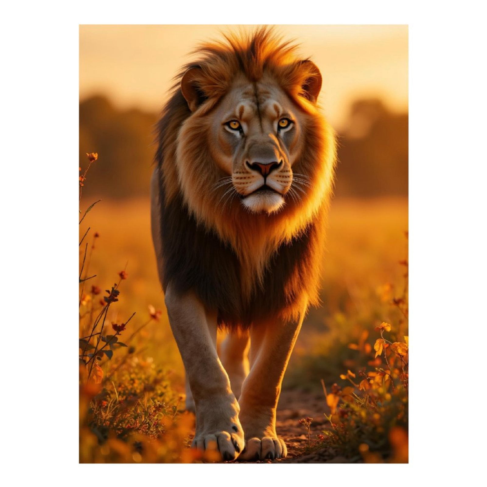 Diamond Art Kits for Adults - 5d Majestic Lion In Golden Light Diamond Painting for Adults, Diamond Art for Adults Beginners, Diamond Painting Kits for Adults for Home Wall Decor