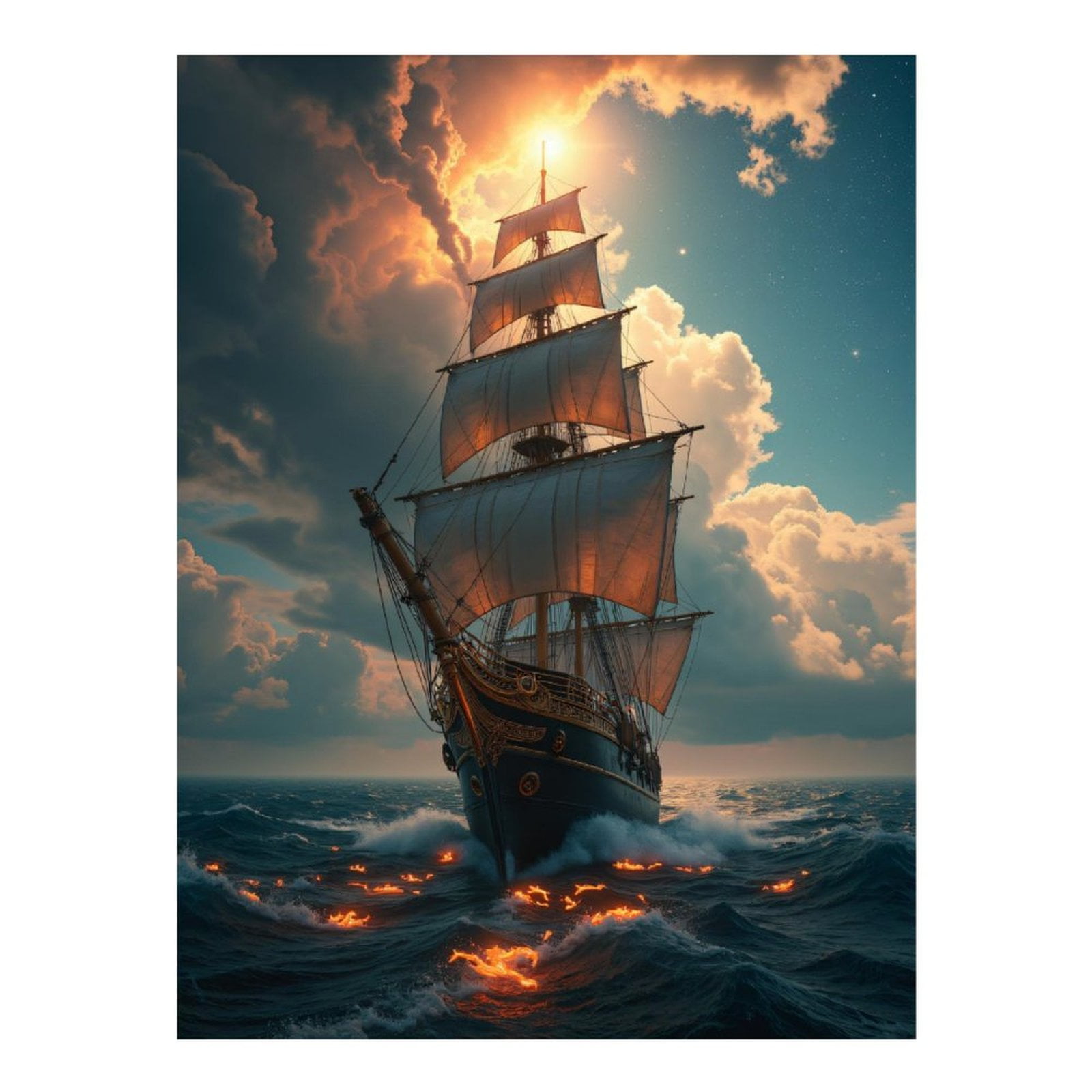 Diamond Art Kits for Adults - 5d Majestic Sailing Ship Sunset Diamond Painting for Adults, Diamond Art for Adults Beginners, Diamond Painting Kits for Adults for Home Wall Decor