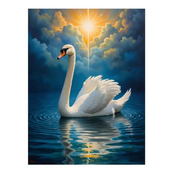 Diamond Art Kits for Adults - 5d Majestic Swan Serenity Lake Reflections Diamond Painting for Adults, Diamond Art for Adults Beginners, Diamond Painting Kits for Adults for Home Wall Decor