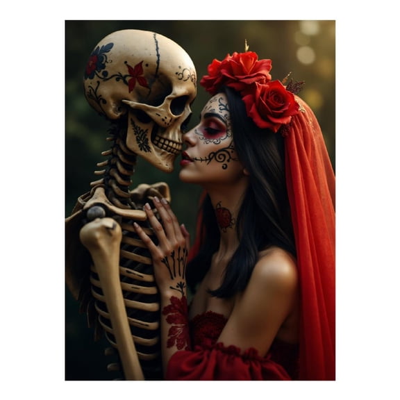 Diamond Art Kits for Adults - 5d Masked Beauty Skeleton Romance Diamond Painting for Adults, Diamond Art for Adults Beginners, Diamond Painting Kits for Adults for Home Wall Decor