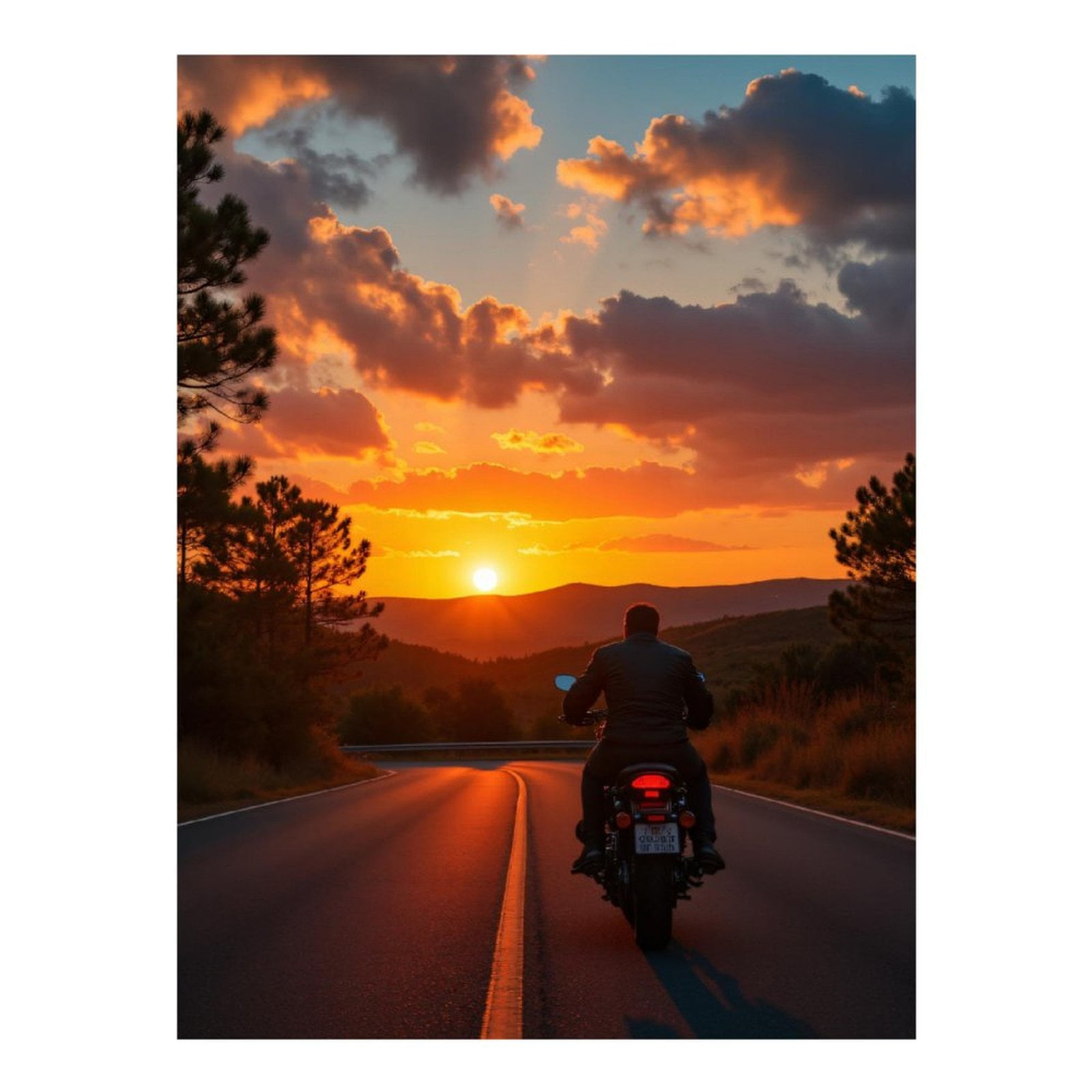 Diamond Art Kits for Adults - 5d Motorcycle Sunset Adventure Road Diamond Painting for Adults, Diamond Art for Adults Beginners, Diamond Painting Kits for Adults for Home Wall Decor