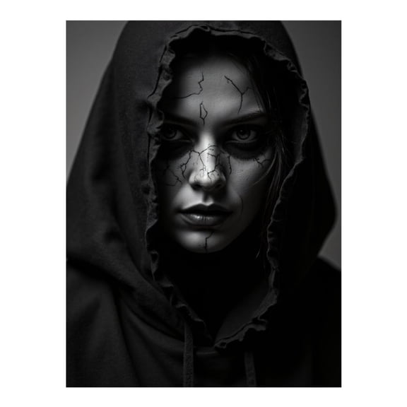 Diamond Art Kits for Adults - 5d Mysterious Hooded Cracked Face Diamond Painting for Adults, Diamond Art for Adults Beginners, Diamond Painting Kits for Adults for Home Wall Decor