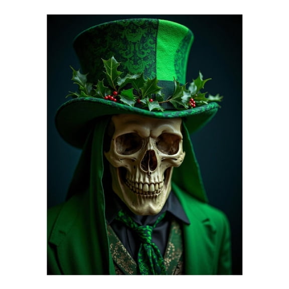 Diamond Art Kits for Adults - 5d Mystical Skeleton In Green Attire Diamond Painting for Adults, Diamond Art for Adults Beginners, Diamond Painting Kits for Adults for Home Wall Decor