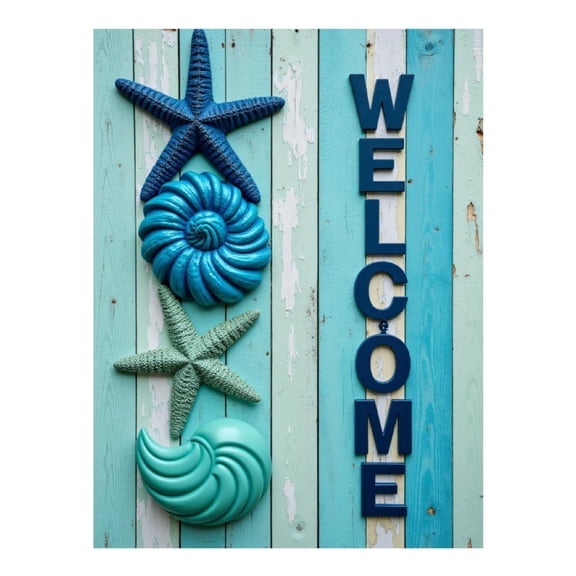 Diamond Art Kits for Adults - 5d Nautical Welcome Sign Starfish Decor Diamond Painting for Adults, Diamond Art for Adults Beginners, Diamond Painting Kits for Adults for Home Wall Decor