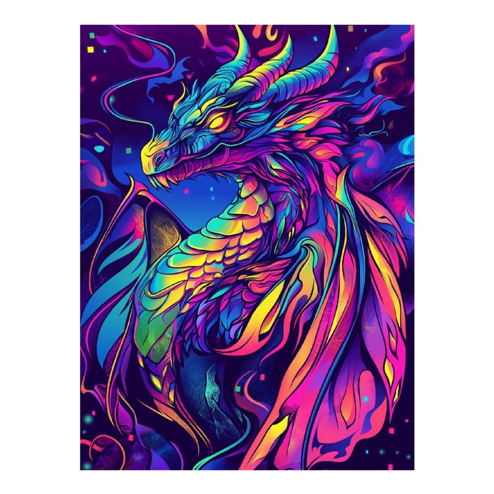 Diamond Art Kits for Adults - 5d Neon Dragon Fantasy Art Diamond Painting for Adults, Diamond Art for Adults Beginners, Diamond Painting Kits for Adults for Home Wall Decor