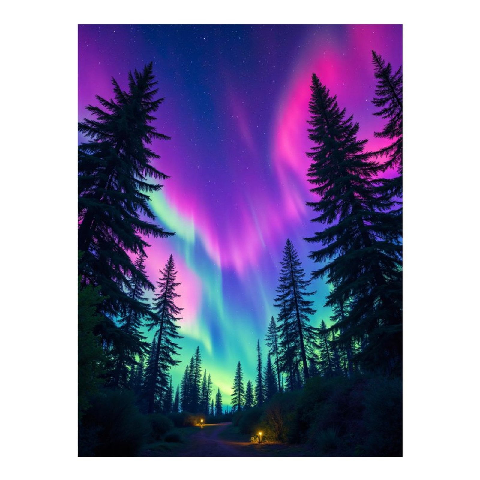 Diamond Art Kits for Adults - 5d Northern Lights Forest Night Sky Diamond Painting for Adults, Diamond Art for Adults Beginners, Diamond Painting Kits for Adults for Home Wall Decor