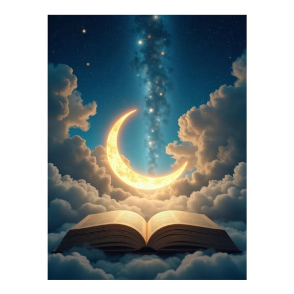 Diamond Art Kits for Adults - 5d Open Crescent Moon Sky Diamond Painting for Adults, Diamond Art for Adults Beginners, Diamond Painting Kits for Adults for Home Wall Decor