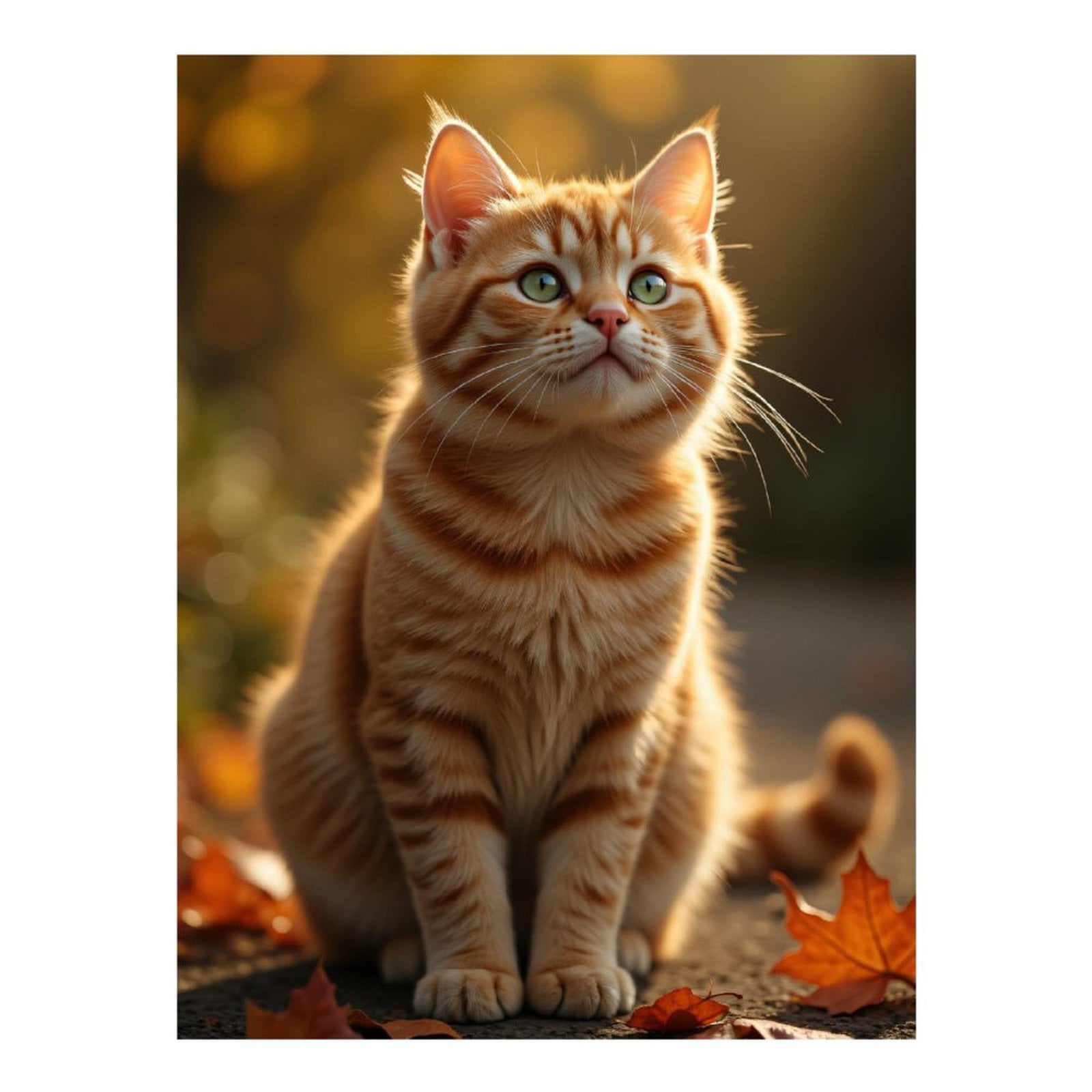Diamond Art Kits for Adults - 5d Orange Cat Autumn Leaves Diamond Painting for Adults, Diamond Art for Adults Beginners, Diamond Painting Kits for Adults for Home Wall Decor