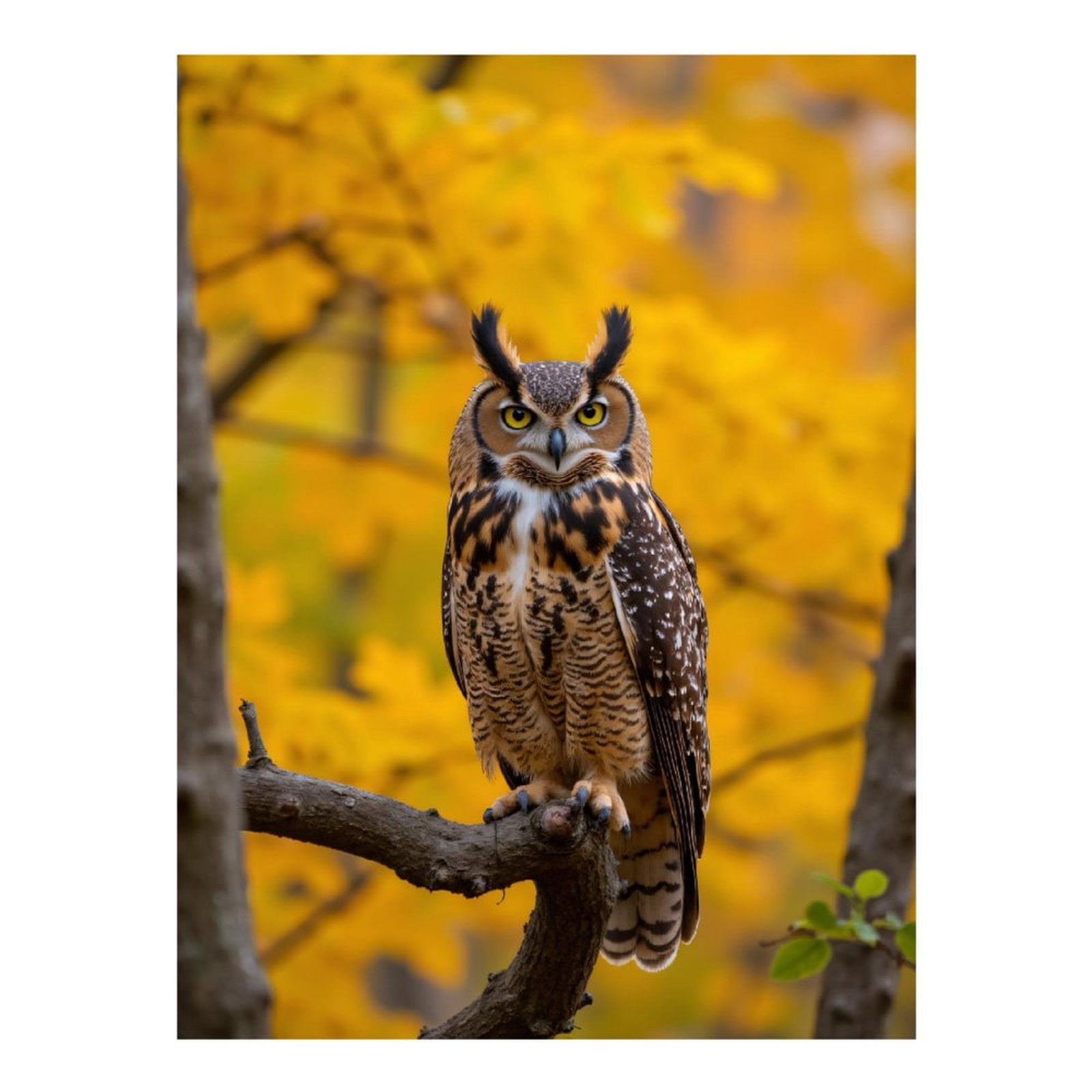 Diamond Art Kits for Adults - 5d Owl Autumn Perch Golden Leaves Diamond Painting for Adults, Diamond Art for Adults Beginners, Diamond Painting Kits for Adults for Home Wall Decor