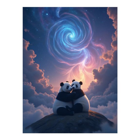 Diamond Art Kits for Adults - 5d Pandas Dreamy Sky Whirl Diamond Painting for Adults, Diamond Art for Adults Beginners, Diamond Painting Kits for Adults for Home Wall Decor