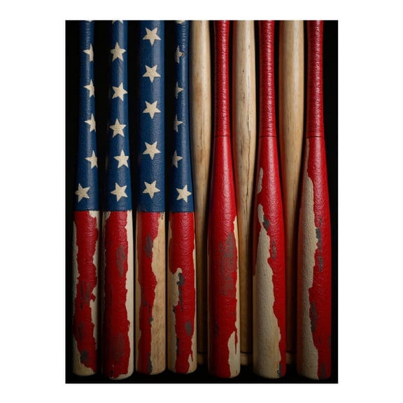 Diamond Art Kits for Adults - 5d Patriotic Baseball Bats Display Diamond Painting for Adults, Diamond Art for Adults Beginners, Diamond Painting Kits for Adults for Home Wall Decor