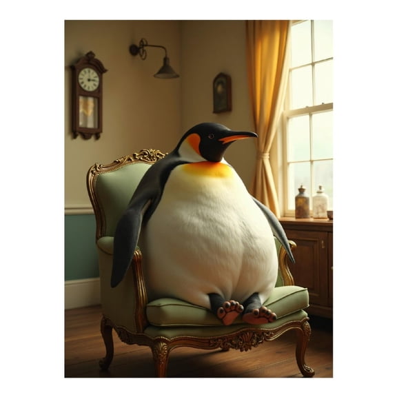 Diamond Art Kits for Adults - 5d Penguin In Vintage Room Diamond Painting for Adults, Diamond Art for Adults Beginners, Diamond Painting Kits for Adults for Home Wall Decor
