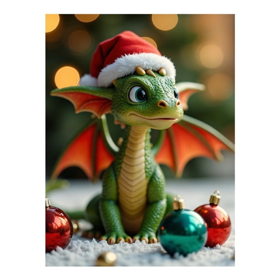 Diamond Art Kits for Adults - 5d Petite Festive Dragon Holiday Scene Diamond Painting for Adults, Diamond Art for Adults Beginners, Diamond Painting Kits for Adults for Home Wall Decor