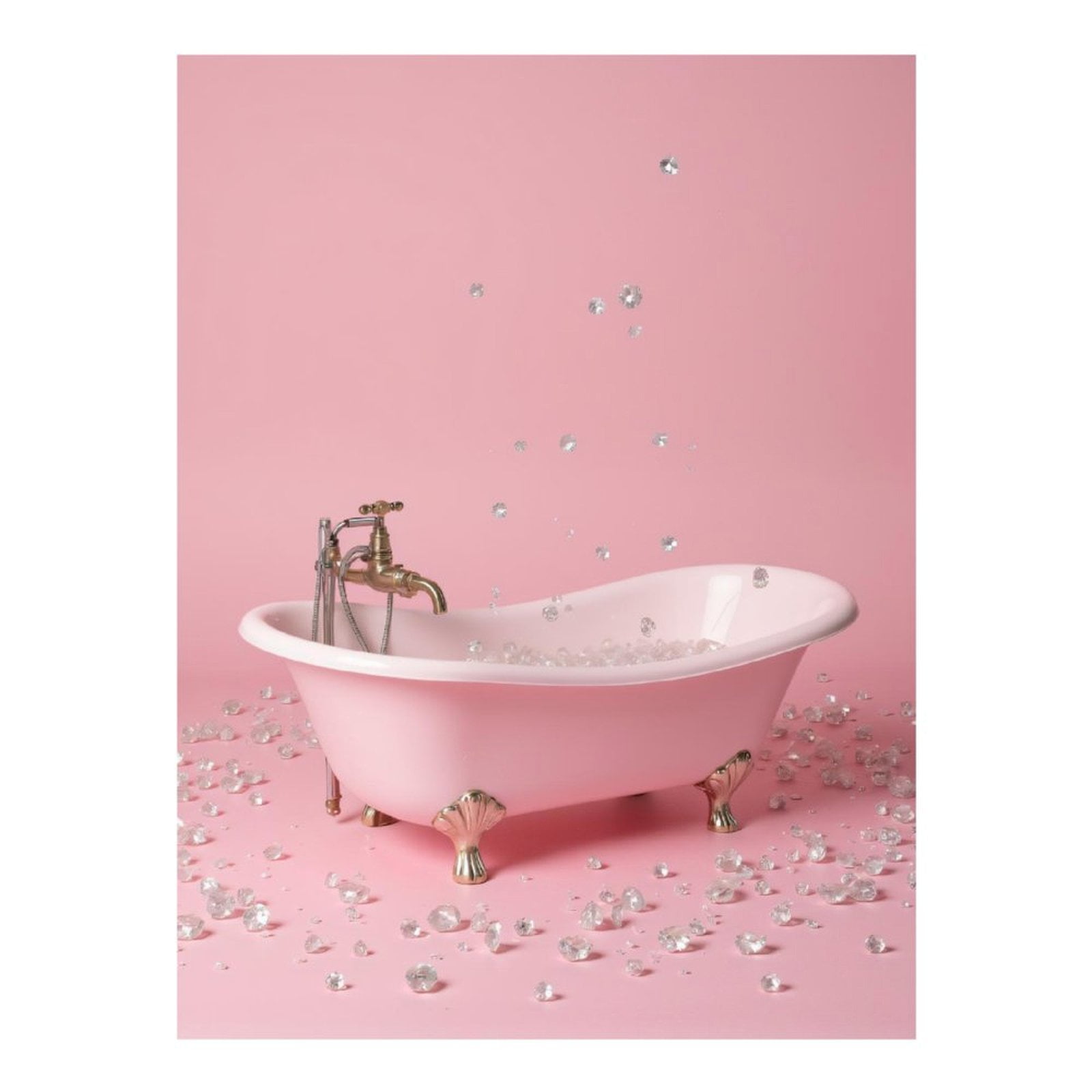 Diamond Art Kits for Adults - 5d Pink Bathtub Gems Luxury Scene Diamond Painting for Adults, Diamond Art for Adults Beginners, Diamond Painting Kits for Adults for Home Wall Decor
