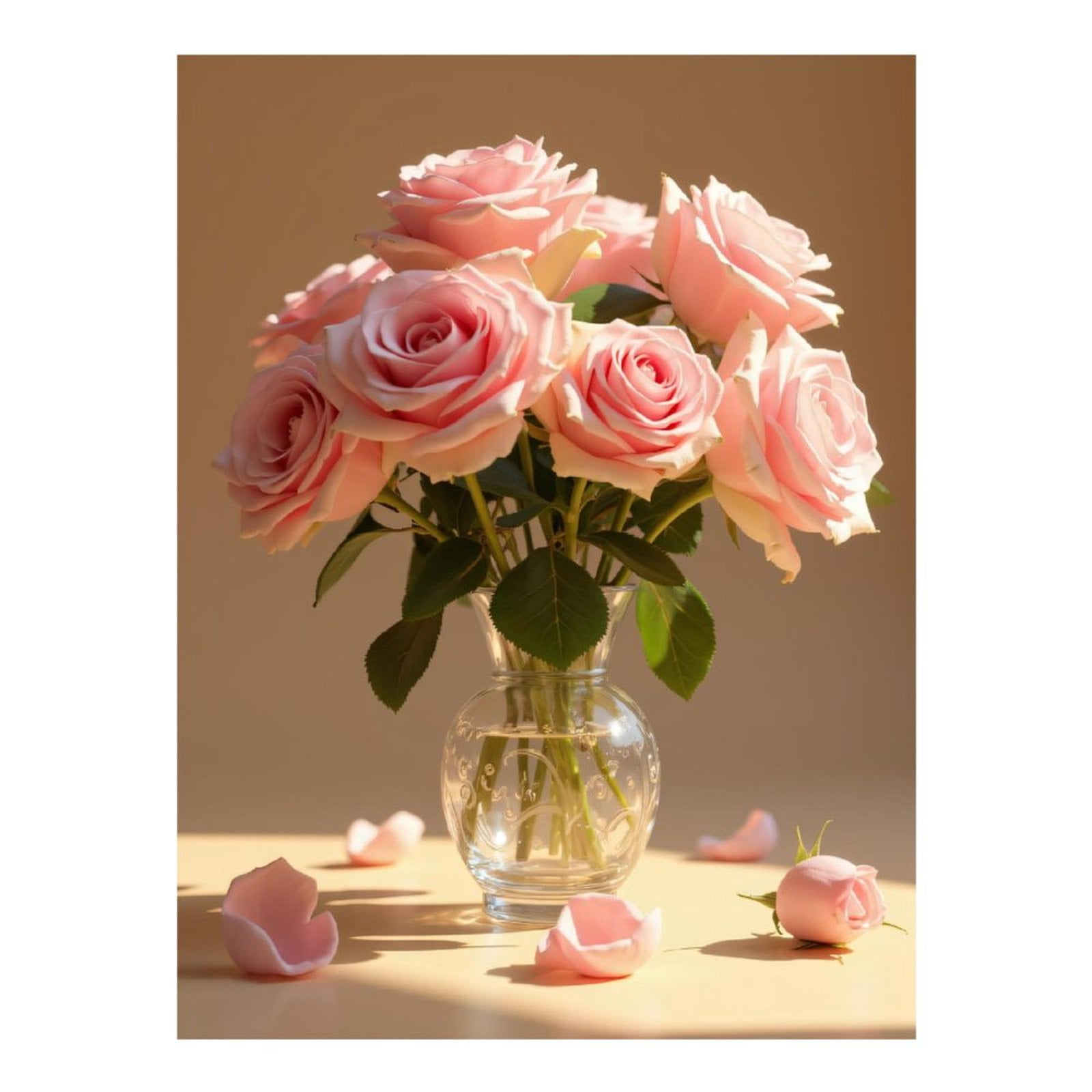 Diamond Art Kits for Adults - 5d Pink Roses Vase Floral Arrangement Diamond Painting for Adults, Diamond Art for Adults Beginners, Diamond Painting Kits for Adults for Home Wall Decor