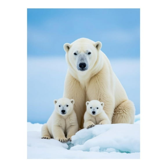Diamond Art Kits for Adults - 5d Polar Bear Family On Ice Diamond Painting for Adults, Diamond Art for Adults Beginners, Diamond Painting Kits for Adults for Home Wall Decor