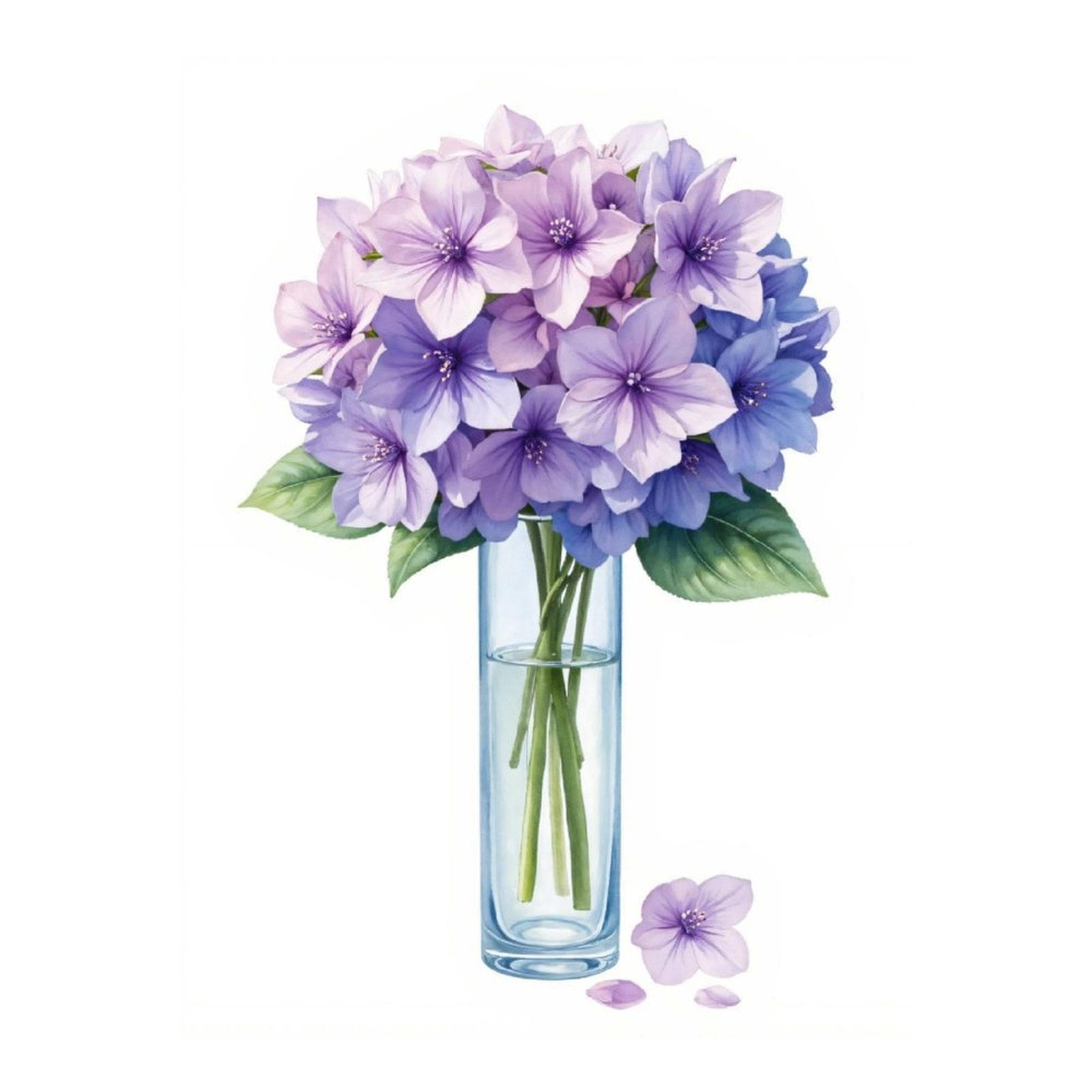 MXJSUA 5D Diamond Painting Kit - Purple Bouquet Flower Vase, 30x40cm Round Drill DIY Art