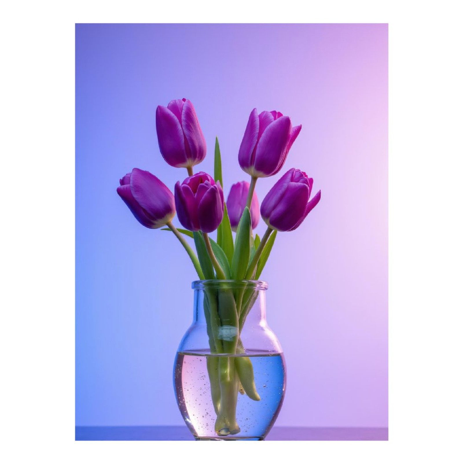 Diamond Art Kits for Adults - 5d Purple Tulips Glass Vase Arrangement Diamond Painting for Adults, Diamond Art for Adults Beginners, Diamond Painting Kits for Adults for Home Wall Decor