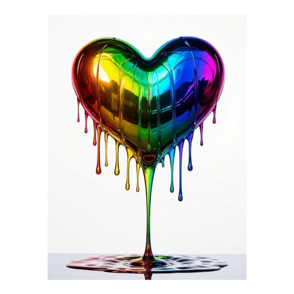 Diamond Art Kits for Adults - 5d Rainbow Heart Dripping Art Sculpture Diamond Painting for Adults, Diamond Art for Adults Beginners, Diamond Painting Kits for Adults for Home Wall Decor