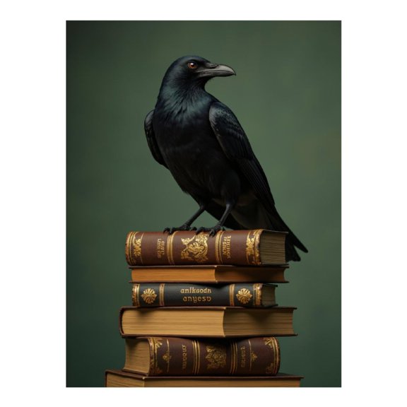 Diamond Art Kits for Adults - 5d Raven On Leather Bound Books Diamond Painting for Adults, Diamond Art for Adults Beginners, Diamond Painting Kits for Adults for Home Wall Decor