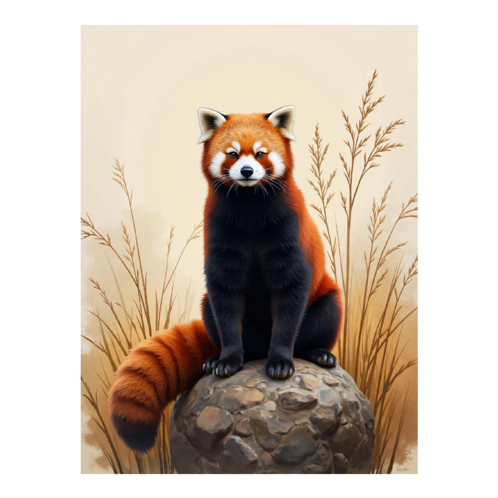 Diamond Art Kits for Adults - 5d Red Panda On Rock Diamond Painting for Adults, Diamond Art for Adults Beginners, Diamond Painting Kits for Adults for Home Wall Decor