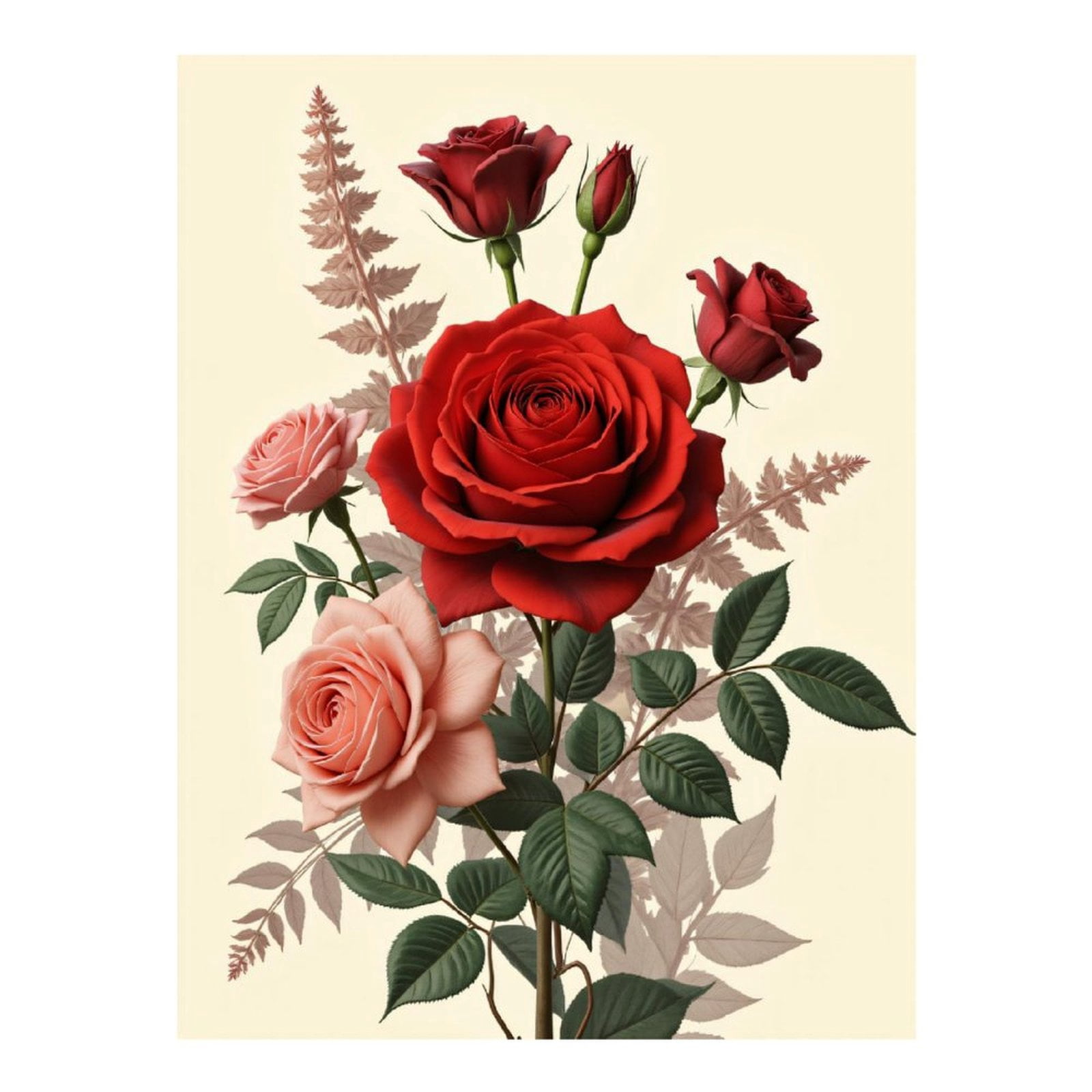 Diamond Art Kits for Adults - 5d Red And Pink Roses Bouquet Artwork Diamond Painting for Adults, Diamond Art for Adults Beginners, Diamond Painting Kits for Adults for Home Wall Decor