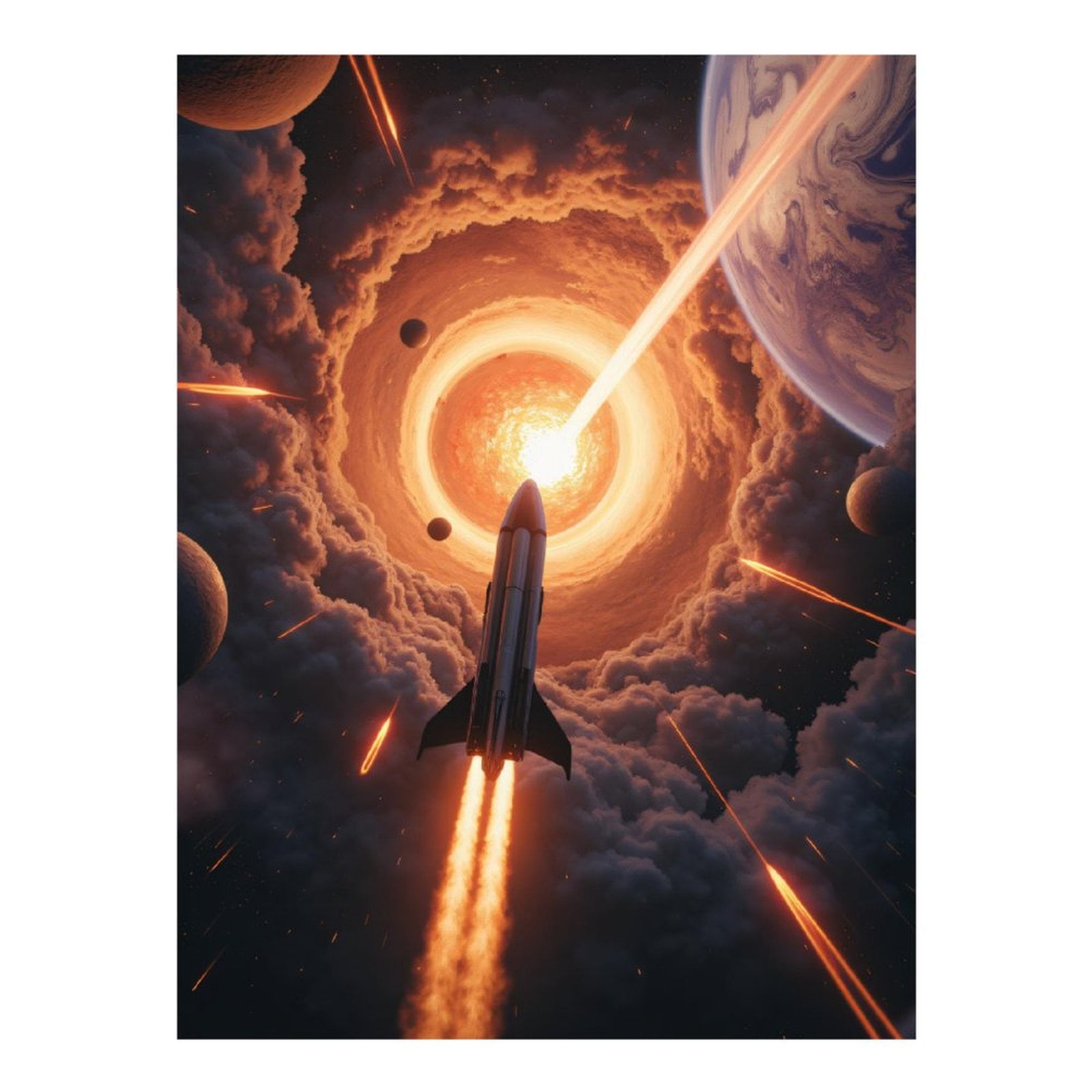 Diamond Art Kits for Adults - 5d Rocket Launching Into Cosmic Vortex Diamond Painting for Adults, Diamond Art for Adults Beginners, Diamond Painting Kits for Adults for Home Wall Decor