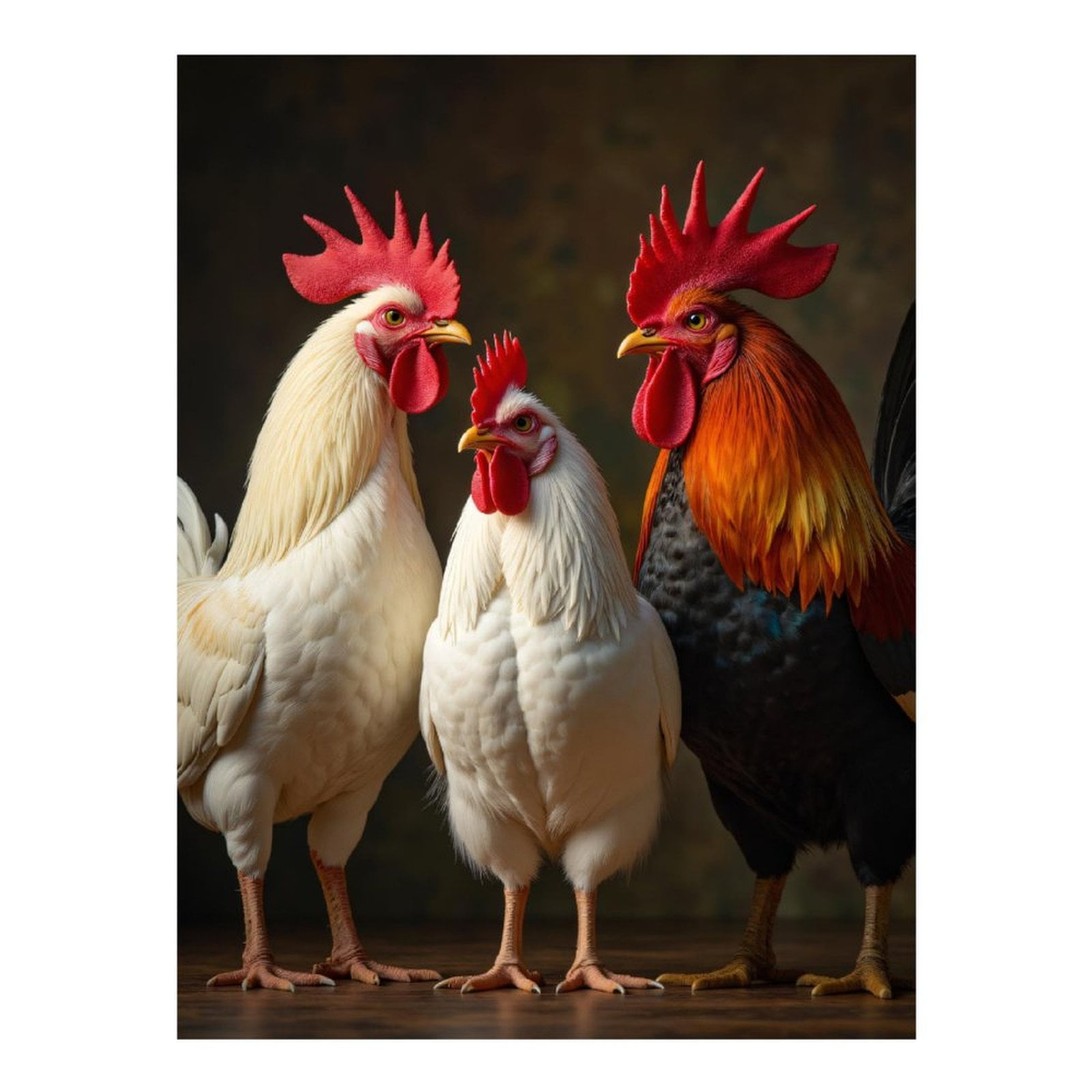 Diamond Art Kits for Adults - 5d Roosters Trio Red Feathers Diamond Painting for Adults, Diamond Art for Adults Beginners, Diamond Painting Kits for Adults for Home Wall Decor