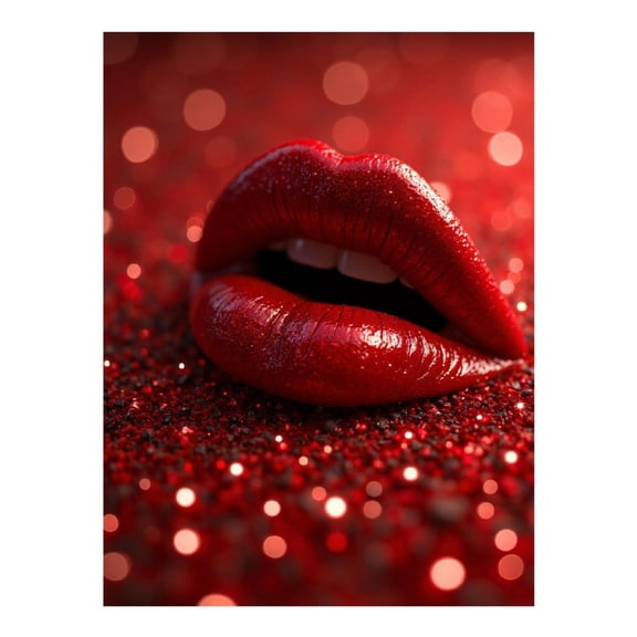 Diamond Art Kits for Adults - 5d Ruby Lips Sparkle Glamour Diamond Painting for Adults, Diamond Art for Adults Beginners, Diamond Painting Kits for Adults for Home Wall Decor