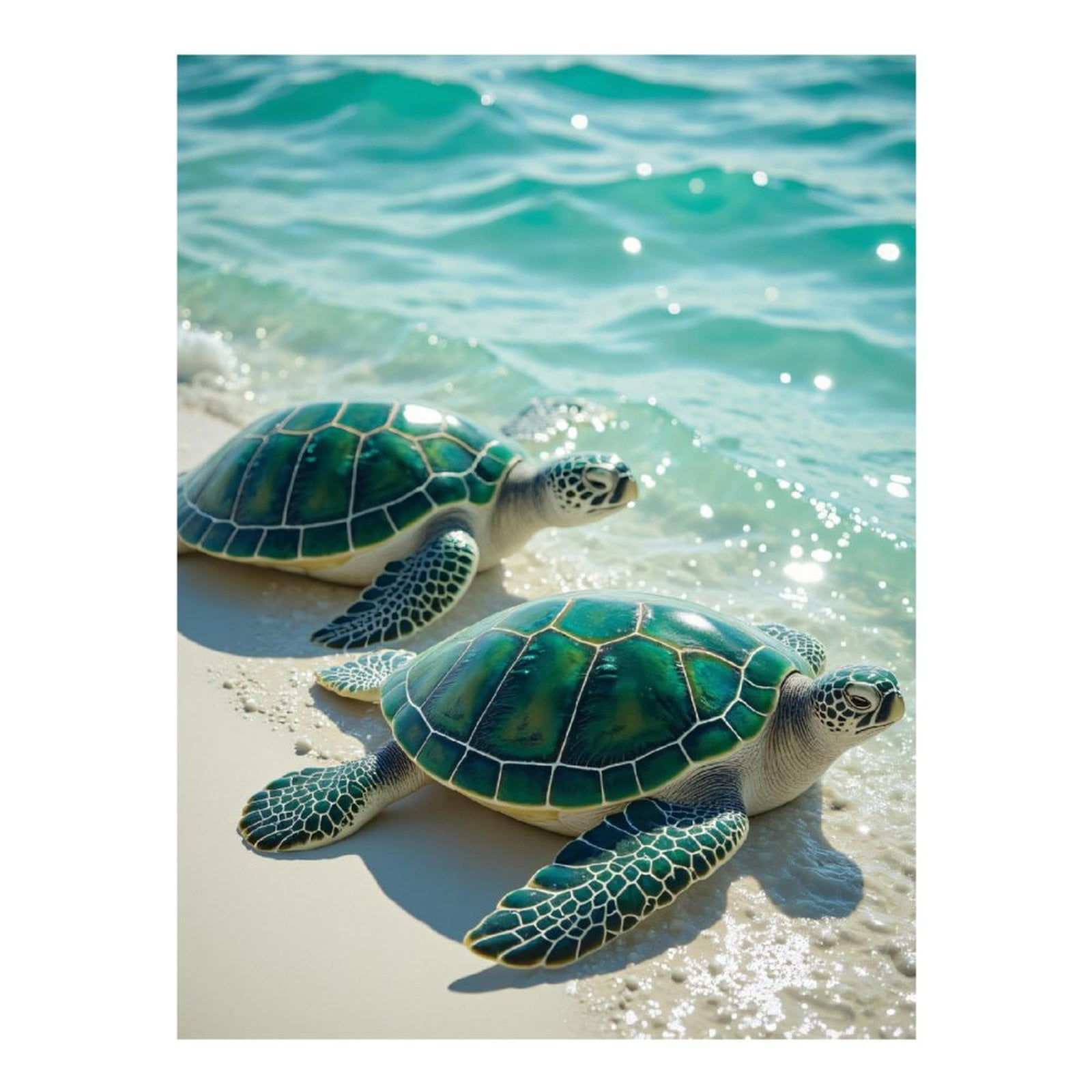 Diamond Art Kits for Adults - 5d Sea Turtles Beach Waves Diamond Painting for Adults, Diamond Art for Adults Beginners, Frameless Diamond Painting Kits for Adults for Home Wall Decor