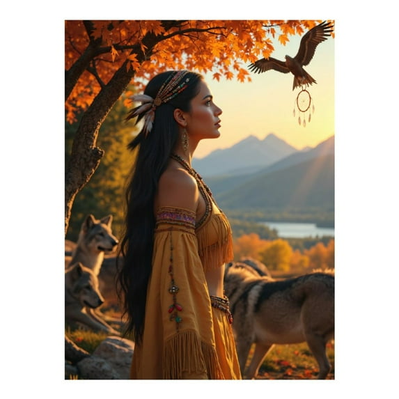 Diamond Art Kits for Adults - 5d Silhouette Autumn Dreamcatcher Scenery Diamond Painting for Adults, Diamond Art for Adults Beginners, Diamond Painting Kits for Adults for Home Wall Decor