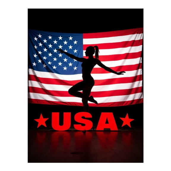 Diamond Art Kits for Adults - 5d Silhouette Dancer American Flag Display Diamond Painting for Adults, Diamond Art for Adults Beginners, Diamond Painting Kits for Adults for Home Wall Decor