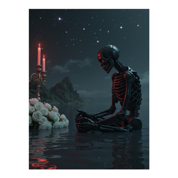 Diamond Art Kits for Adults - 5d Skeleton Contemplating Under Stars Diamond Painting for Adults, Diamond Art for Adults Beginners, Frameless Diamond Painting Kits for Adults for Home Wall Decor