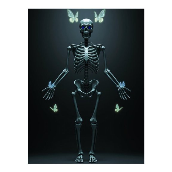 Diamond Art Kits for Adults - 5d Skeleton With Glowing Butterflies Diamond Painting for Adults, Diamond Art for Adults Beginners, Diamond Painting Kits for Adults for Home Wall Decor