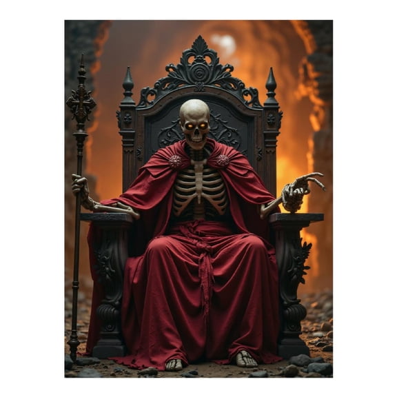Diamond Art Kits for Adults - 5d Skeleton King Throne Dark Fantasy Diamond Painting for Adults, Diamond Art for Adults Beginners, Diamond Painting Kits for Adults for Home Wall Decor